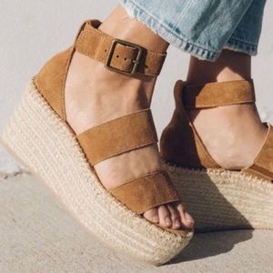 Soludos Palma Suede Espadrille Platform Sandals, size 9